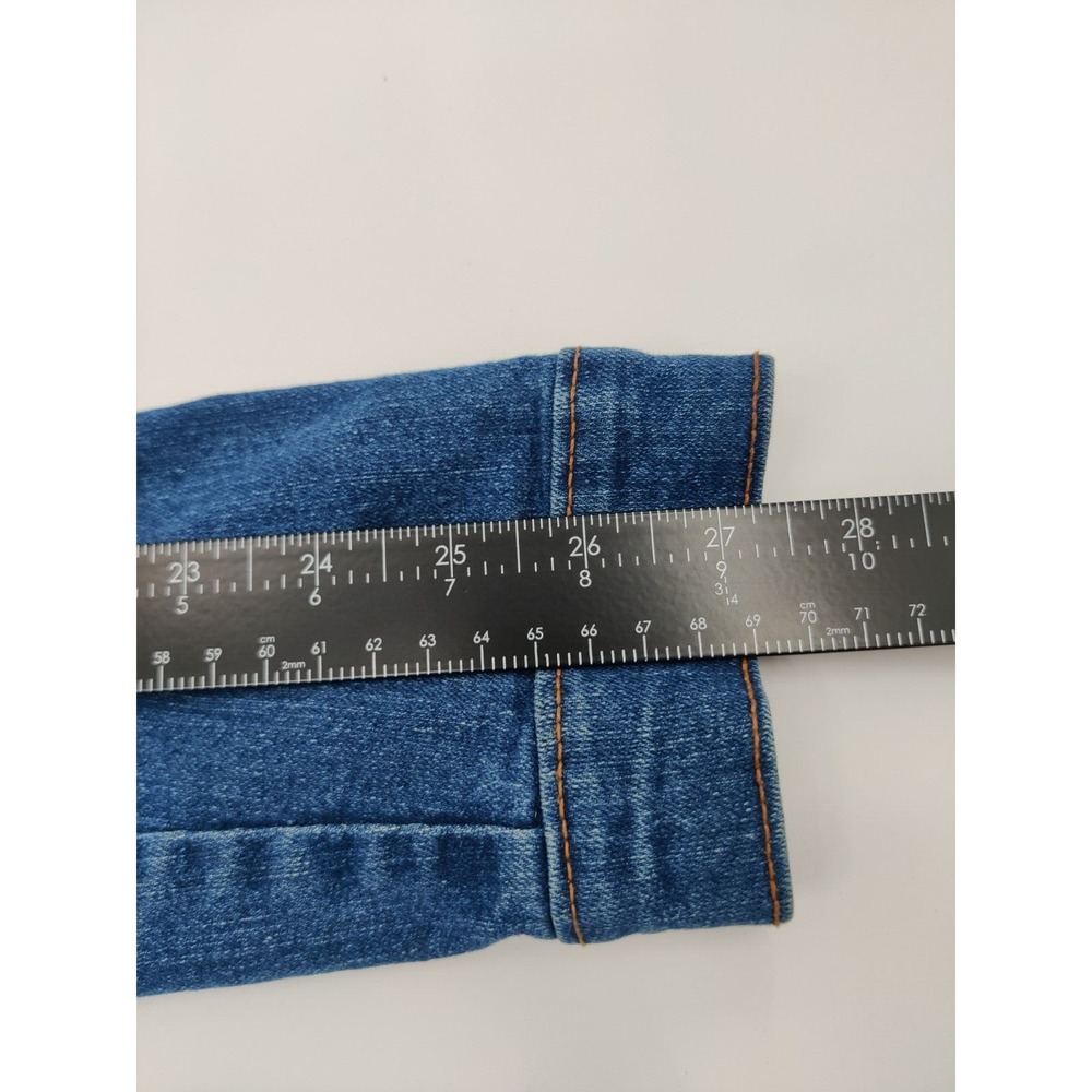 Miss Selfie Womens Medium Wash Cropped Distressed Denim Jean Jacket Large L - Picture 4 of 9